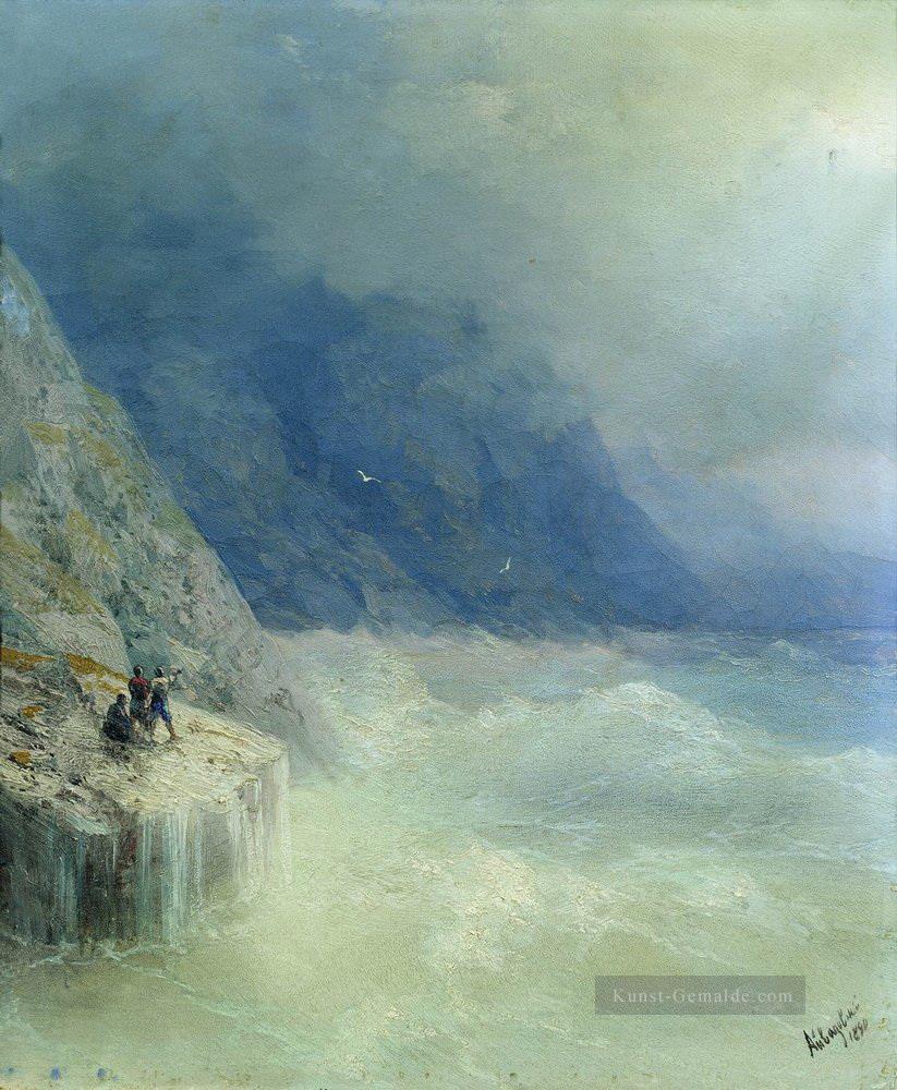 Felsen im Nebel 1890 Verspielt Ivan Aiwasowski russisch Ölgemälde